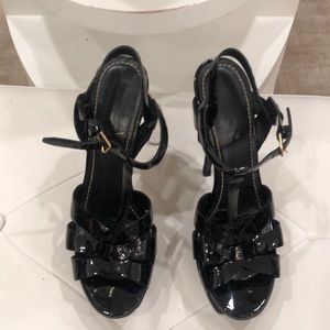 YSL shiny black designers shoes